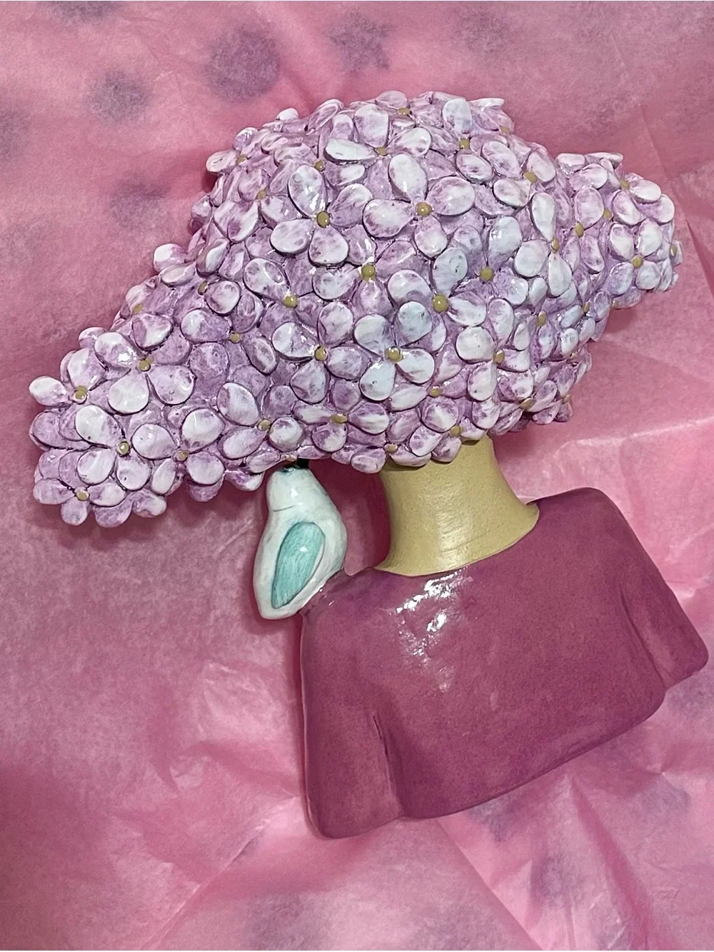 Dilicoming Modern Art Floral Head Statue Garden Bust
